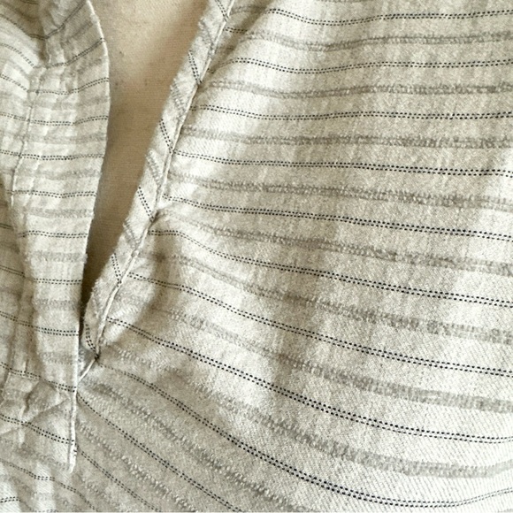 Madewell Cotton Striped V Neck Pullover Tunic Grey Size Small S - Picture 2 of 10